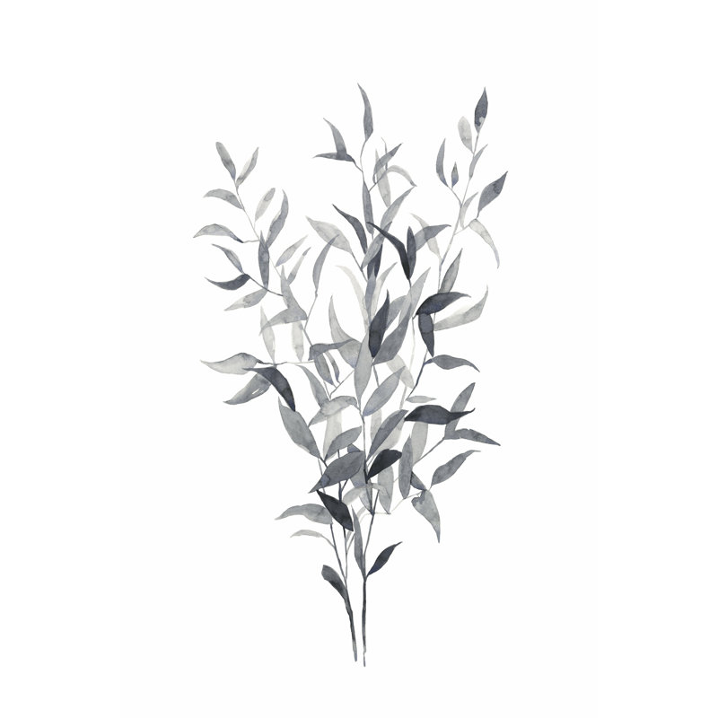 Paynes Grey Botanicals I - Wrapped Canvas Painting, 46cm H x 30cm W