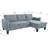 Modern Reversible Sectional With Storage Chaise, Cup Holders, And Charging In Gray Corduroy For Bedroom, Apartment, Office - 84.63 Depth, 52.11 Width, 34.16 Height, 113.91 Lb Weight 3 Arm Bedroom-2013432663