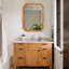Armoire à miroir murale en bois avec tablettes de rangement pour la salle de bain et le vestibule, 31,5 po de hauteur, garniture de perles, construction simple et profondeur de 23,59 po