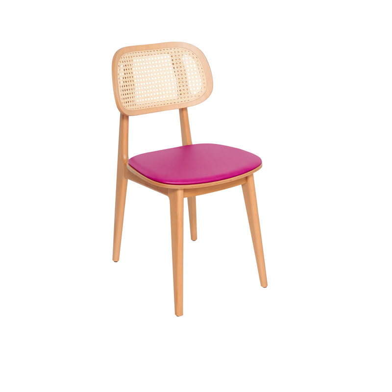 Chaise d'appoint Emma, Rose, Bois naturel