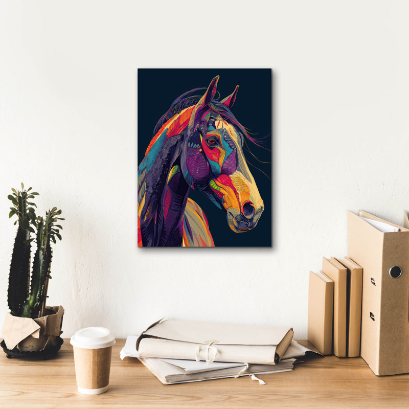  «Colorful Farm Horse2» par Rich Monet, art mural sur toile, 12 po x 16 po, H 16 po x l 12 po