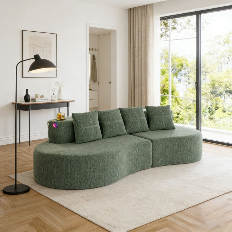 Canapé demi-lune moderne et élégant, Vert