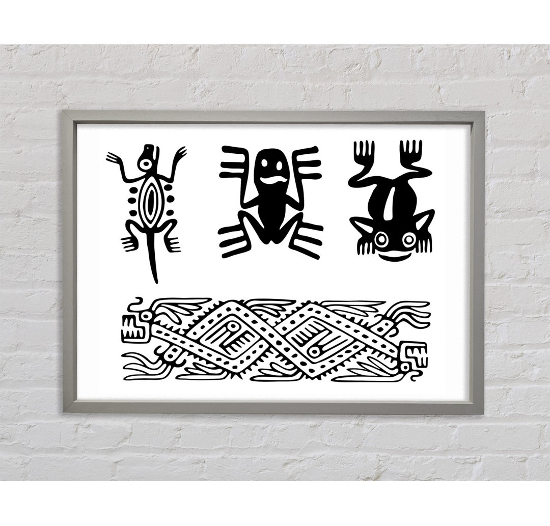 Tribal Animal Art - Einzelne Bilderrahmen Kunstdrucke auf Leinwand