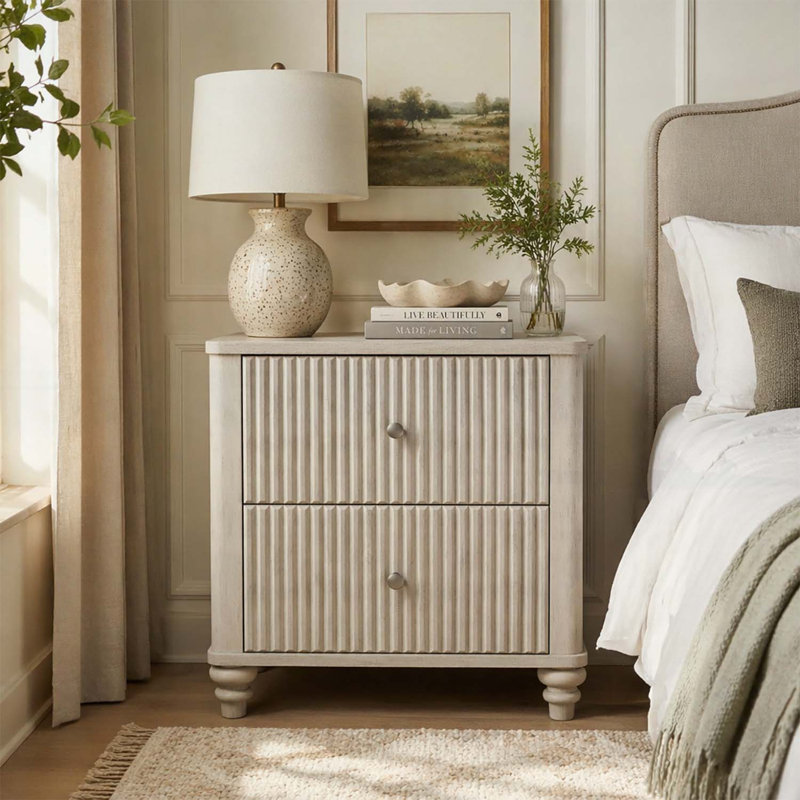 Table de chevet moderne en bois pour chambre à coucher et salon, Beige