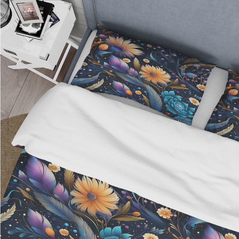Ensemble de housse de couette Mystical Boho Boho, Housse de couette simple + 1 taie décorative stan