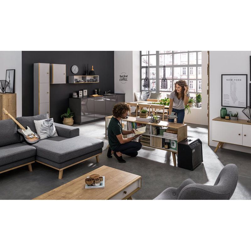 Horta 120cm Sideboard, Oak/White