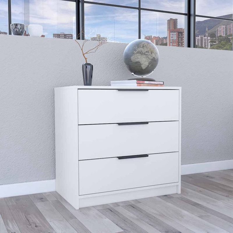 Commode 3 tiroirs, Blanc