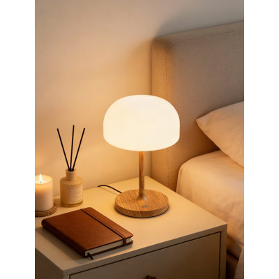 Vomii Cordless Mushroom Table Lamp With Rechargeable Battery, IP54 Waterproof, Dimmable LED With 3 Color Temperatures For Bathroom, Bedroom, And Home Decor