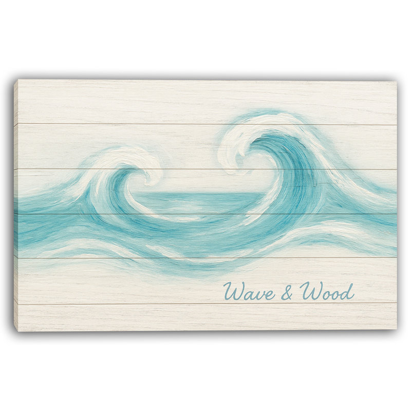 Vague et bois - art mural sur toile Coastal Ocean Breeze, H 24 po x l 36 po