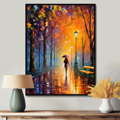 Promenade romantique Paris, jour de pluie, bougie I - City Paris, art mural