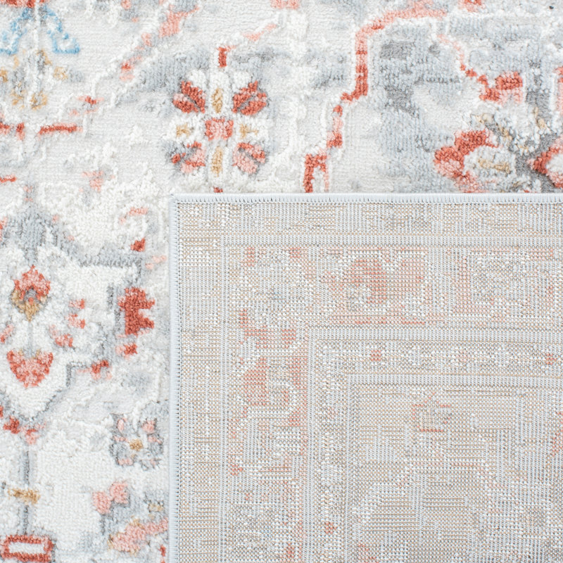 Tapis oriental ivoire / rouille, Tapis de couloir 2 pi 2 po x 8 pi