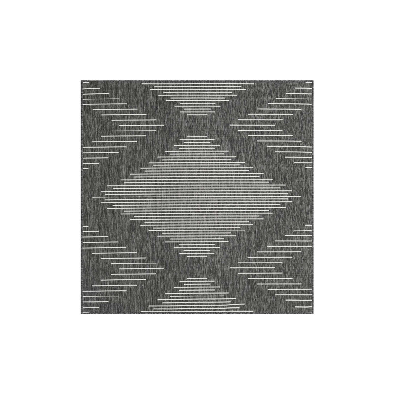 Striped Indoor / Outdoor Rug, Rectangle 5'3" x 8'