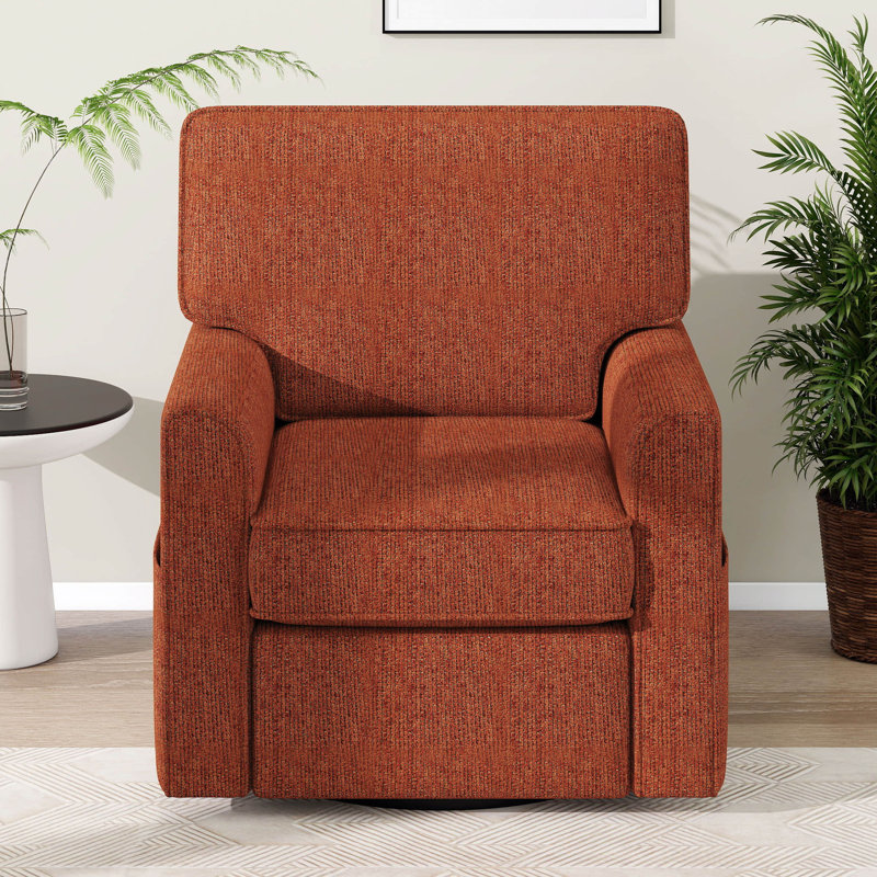 Fauteuil d'appoint pivotant à 360 °, fauteuil en tonneau Chenille avec poches latérales pour le salon, conception ergonomique