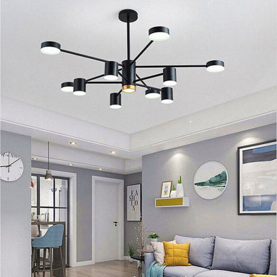 10 - Light Iron LED Sputnik Modern Linear Chandelier