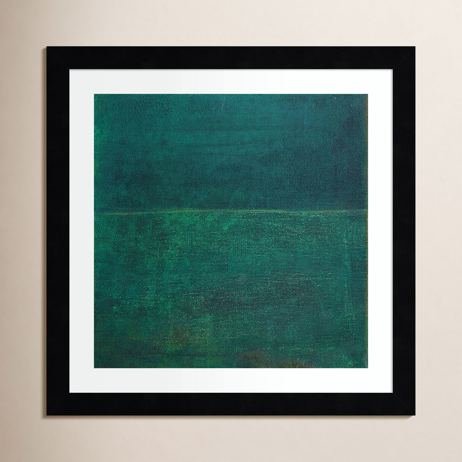 Reach "Green Zen I" Print by Jodi Fuchs, 18.12" H x 18.12" W x 0.88" D, Black Framed Paper