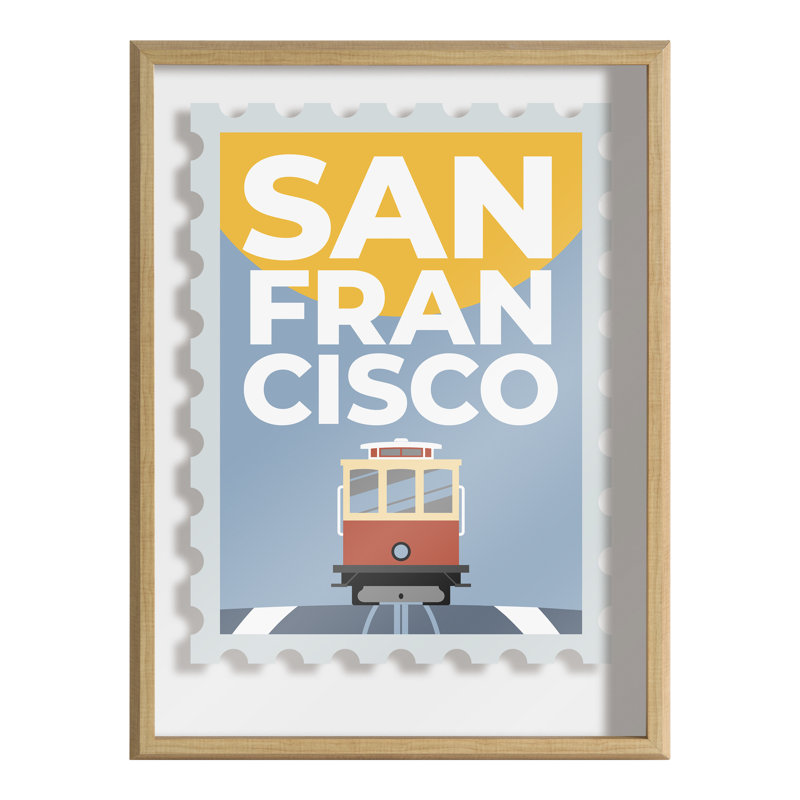 «Stamp San Fran» par Rocket Jack, art mural en verre encadré