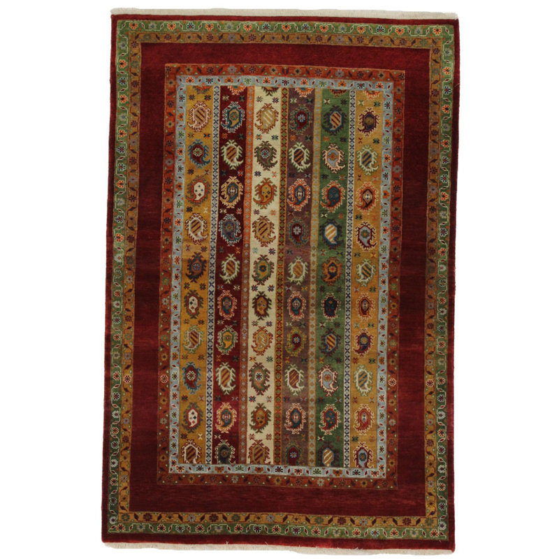 Canvello Hand Made Modern All Over Indo Gabbeh Rug - 3'11'' X 6'0''