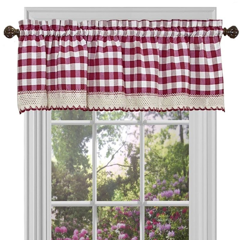 Haylee 58" Curtain Valance, Burgundy