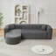 109.4 Inch Modular Sectional Sofa with Chenille Fabric and Two Throw Pillows, Comfortable L-Shape Cloud Couch for Modern Living-133426705-133426706