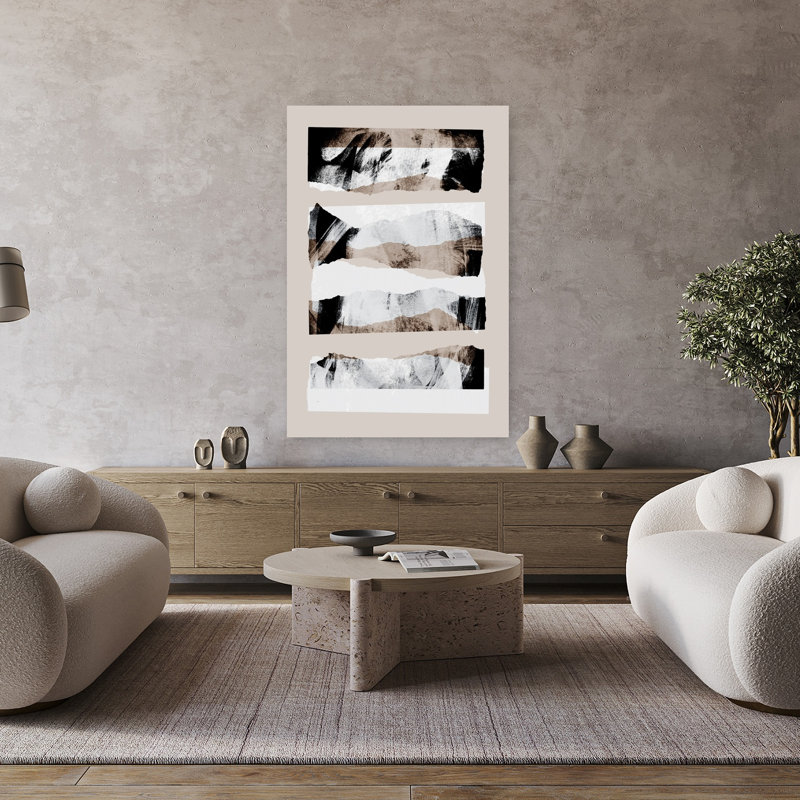Art contemporain abstrait géométrique, H 48 po x l 32 po