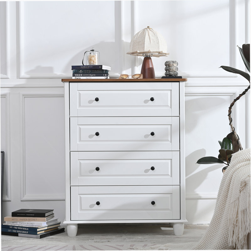 Commode moderne, commode 4 tiroirs, grande armoire de rangement en bois pour le salon, le vestibule, le couloir