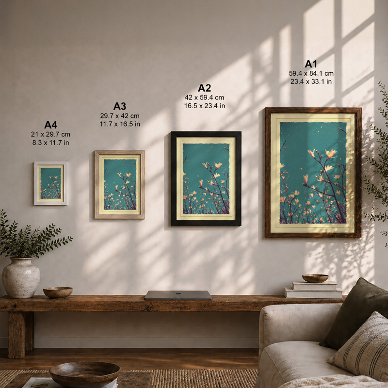 Blossoms And Birds Botanical - Print, Unframed, A4 - 29.7 x 21.0 cm