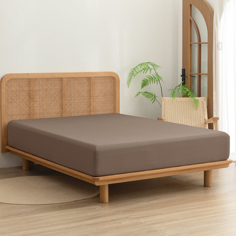 Drap-housse Bestouch 100% coton lin lavé, Drap-housse grand, Vert olive