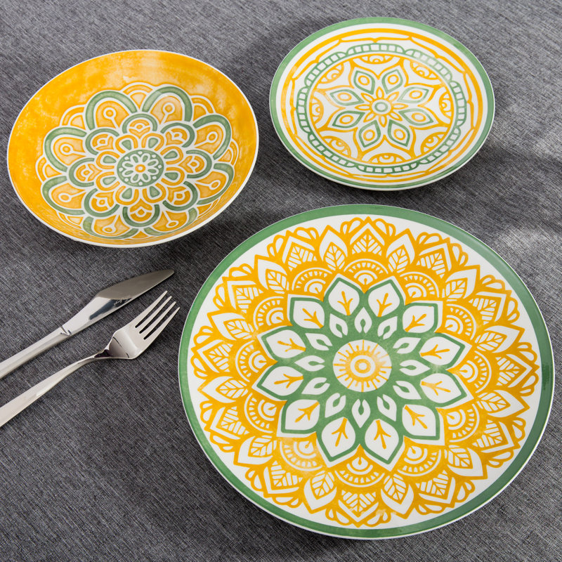 Service de table en porcelaine 18 pièces Dasheena - Service pour 6