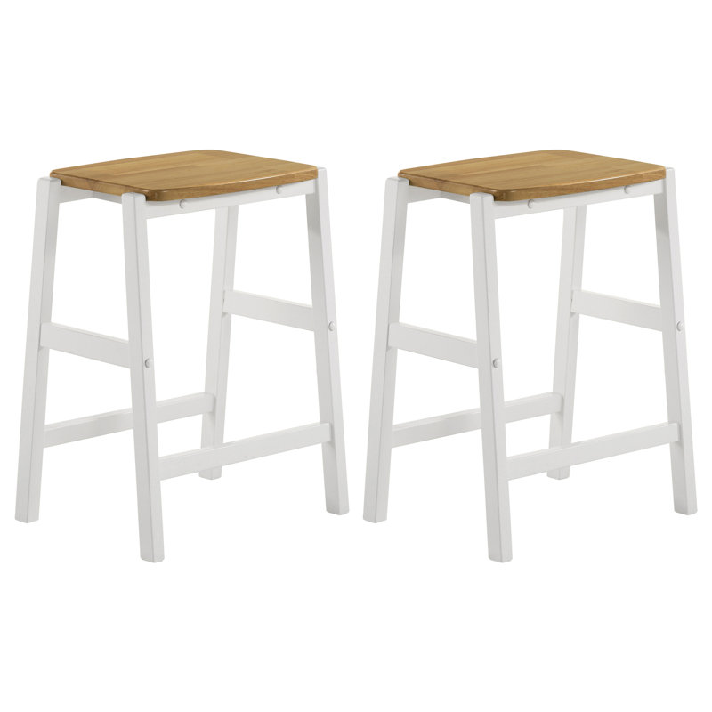 Caen Wood Backless Counter Stool White