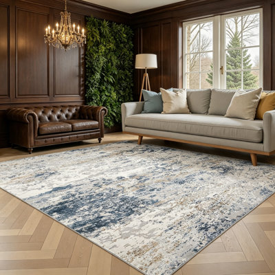 Rectangle Abstract Washable Area Rug