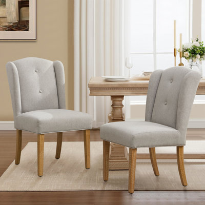 Bozhana Upholstered Tufted Wing Back Dining Chair (Set of 2)