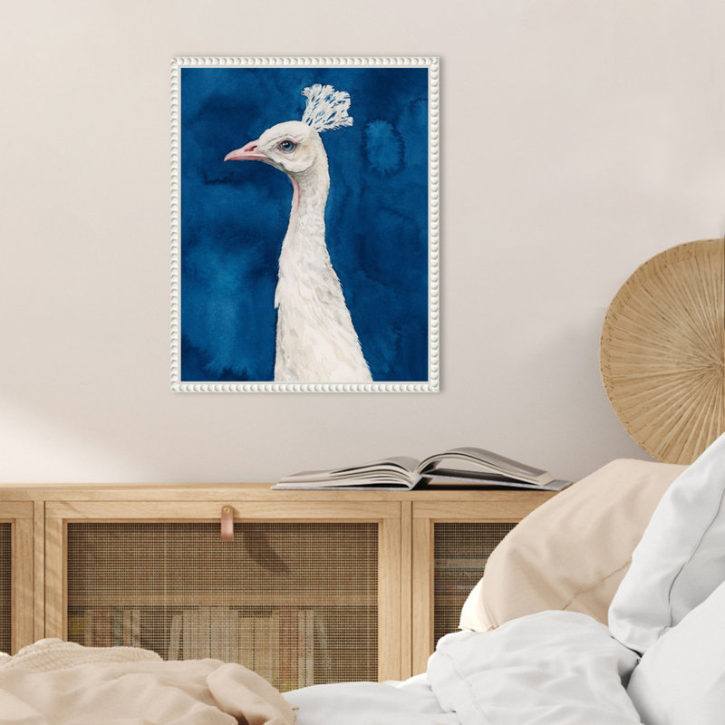 Snowy Peacock II by Grace Popp Framed Canvas Wall Art Print, 20" H x 16" W
