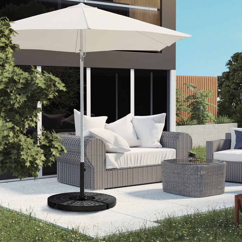 Base de parasol d'extérieur stable, noire et robuste avec base croisée pour parasols de patio