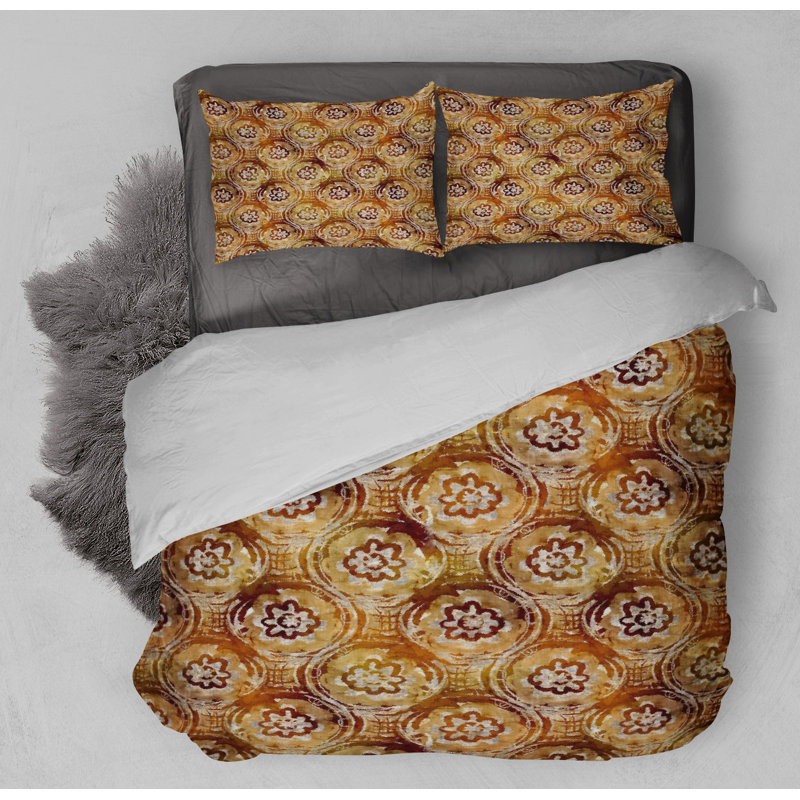 Polyester Twill Floral Duvet Cover, King Duvet Cover + 2 King Pillowcases