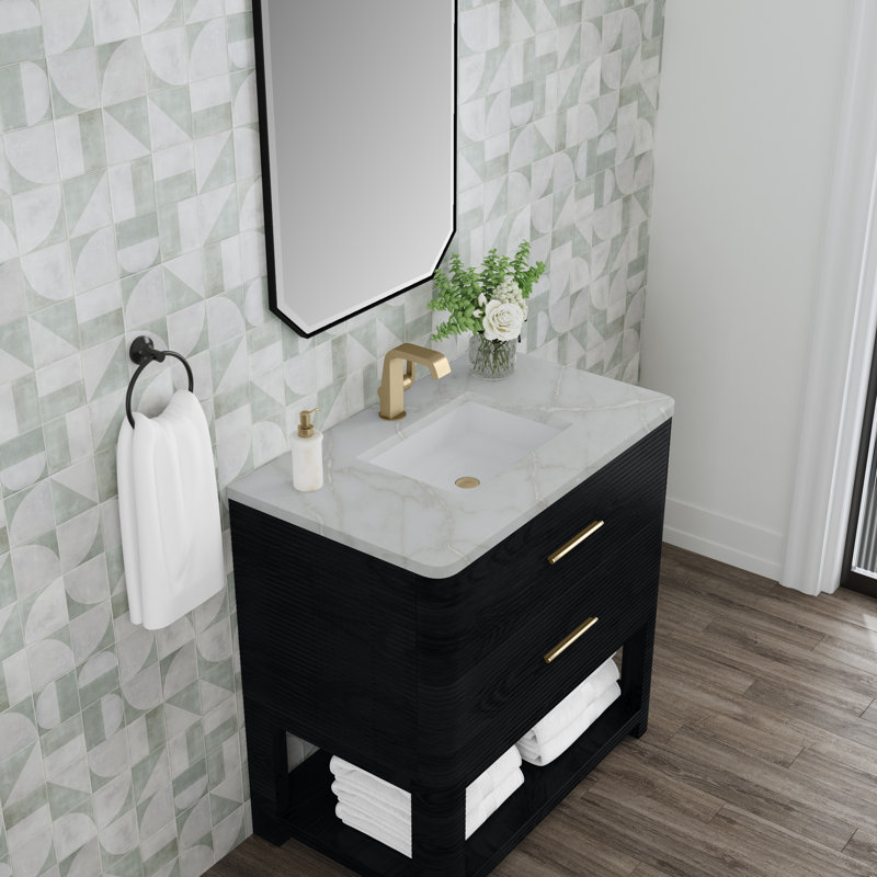 Lucian 36'' W Single Vanity, Victorian Silver Silestone