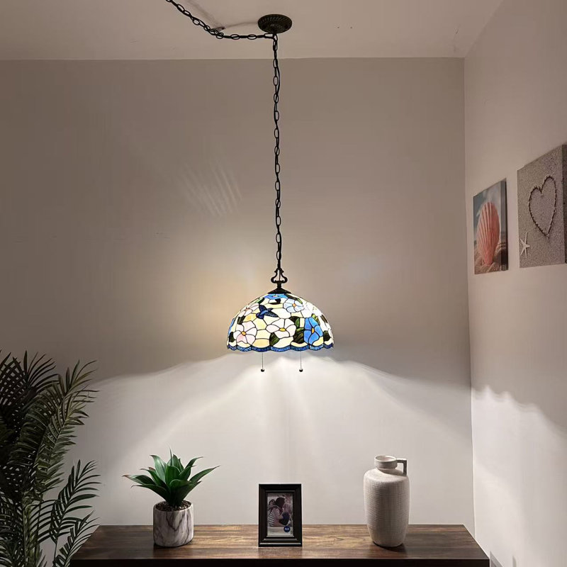 Luminaire suspendu bronze à 2 lumières Brocadero