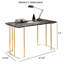 Bureau contemporain avec faux USB en marbre et prise de courant, or / noir