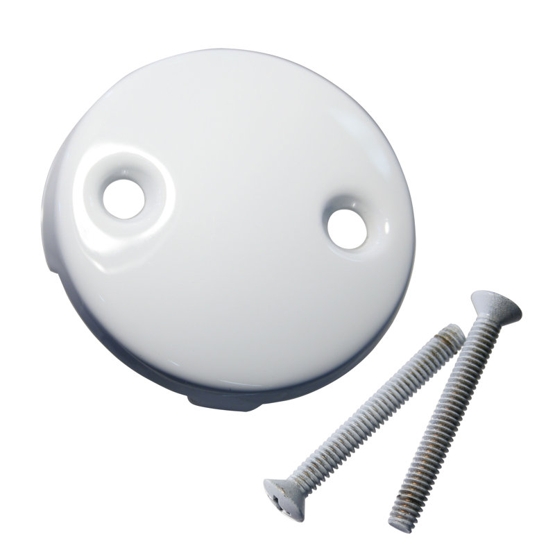 Façade de baignoire 3-1 / 8 "à deux trous et vis, Blanc thermolaqué
