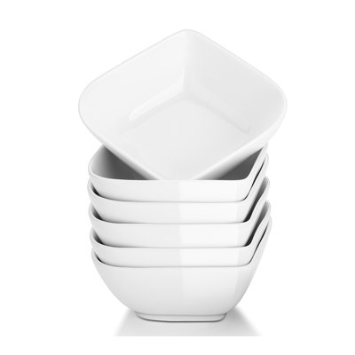 DOWAN 10 Oz Ramekins With Lids - Oven Safe Porcelain Souffle Dishes, Set Of 6, White