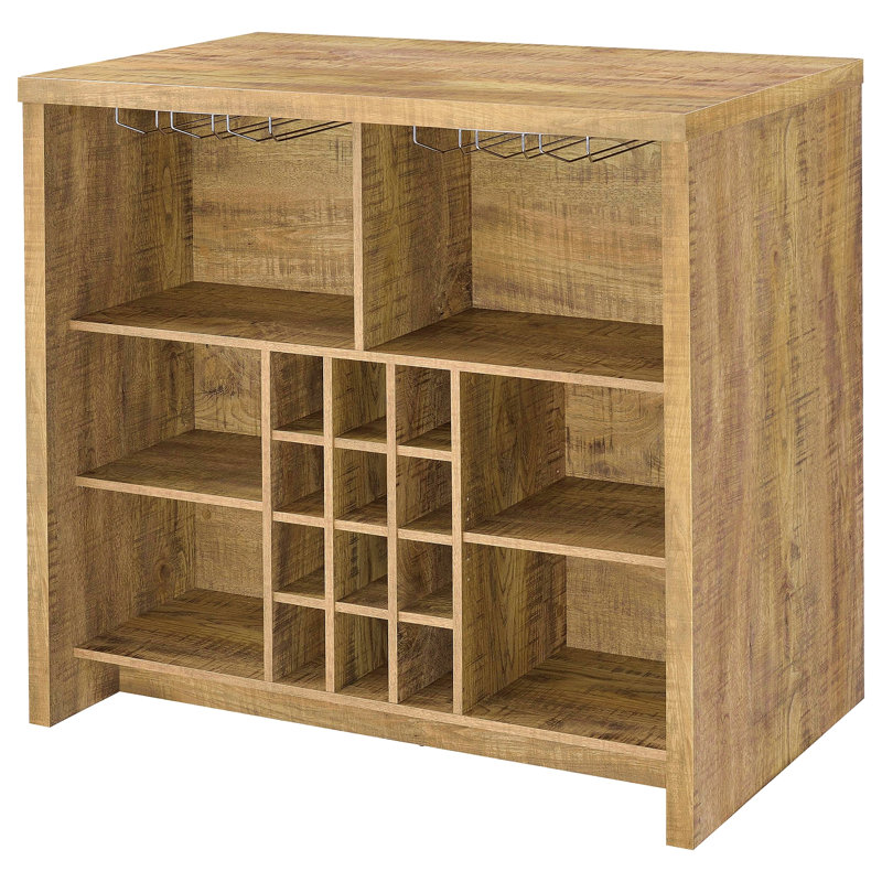 Engineered Wood Freestanding Home Bar, Brown