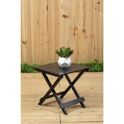 Christianson Square Poplar Solid Wood Outdoor Side Table and Bistro Table - 46 cm W 46 cm D