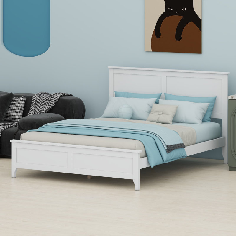 Lit plateforme Modern, Blanc, Grand lit