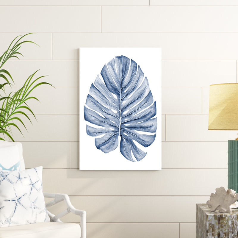 Feuilles tropicales indigo, H 36 po x l 24 po x P 1 po