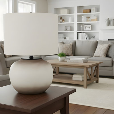 Lighting, 21"h, Table Lamp, Cream Ceramic, Ivory / Cream Shade, Modern
