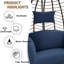 Ensemble de conversation confortable en rotin avec coussins Tuckerman-161642130