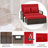 Patio Rattan Daybed Wicker Loveseat Sofa With Multifunctional Ottoman-1495310374