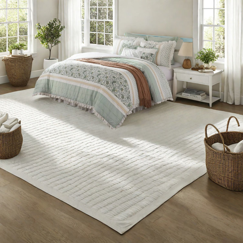 Ensemble de literie élégant en percale de coton, très grand turquoise, style maison de campagne