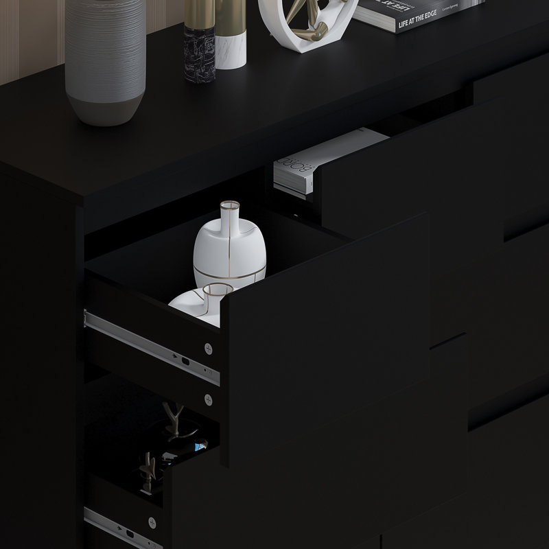 Carlton 7 Drawer Merchant Chest Of Drawers: 4 + 3 Configuration. Matt Finish. Scratch Resistant. Modern No Handle Design.