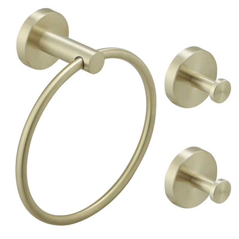 3 - Piece Bathroom Hardware Set, Brushed Gold