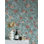 Papier peint bleu pastel serein avec des pivoines roses peintes à la main Gurkirat